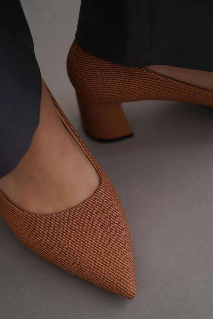TAN BOARDROOM BLOCK HEELS