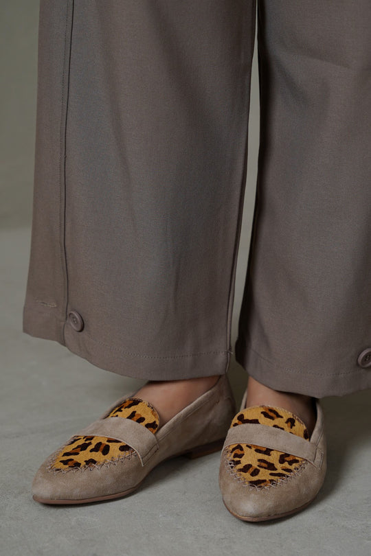 BEIGE JUNGLE LEATHER LOAFERS