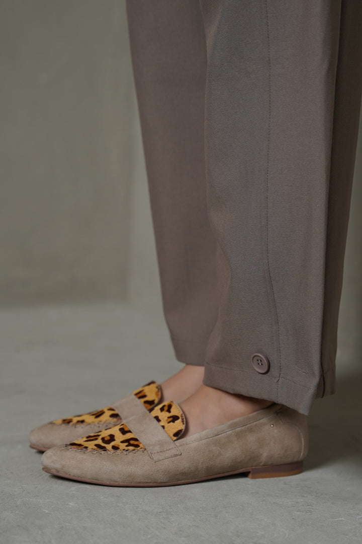 BEIGE JUNGLE LEATHER LOAFERS