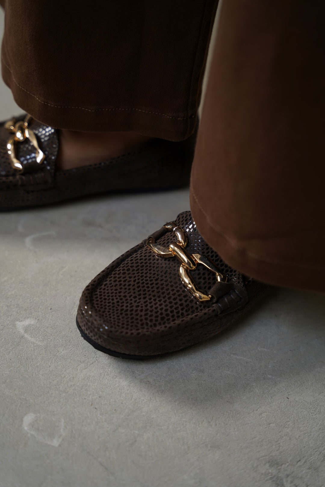 METAL LEATHER LOAFERS