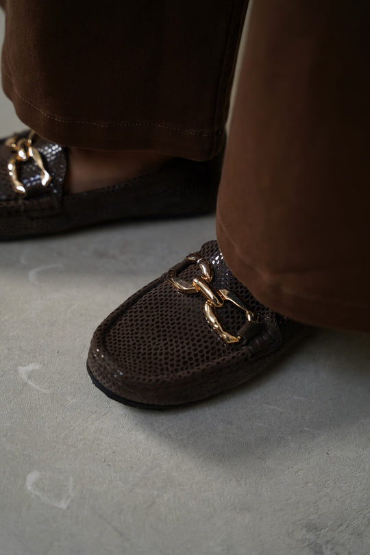 METAL LEATHER LOAFERS