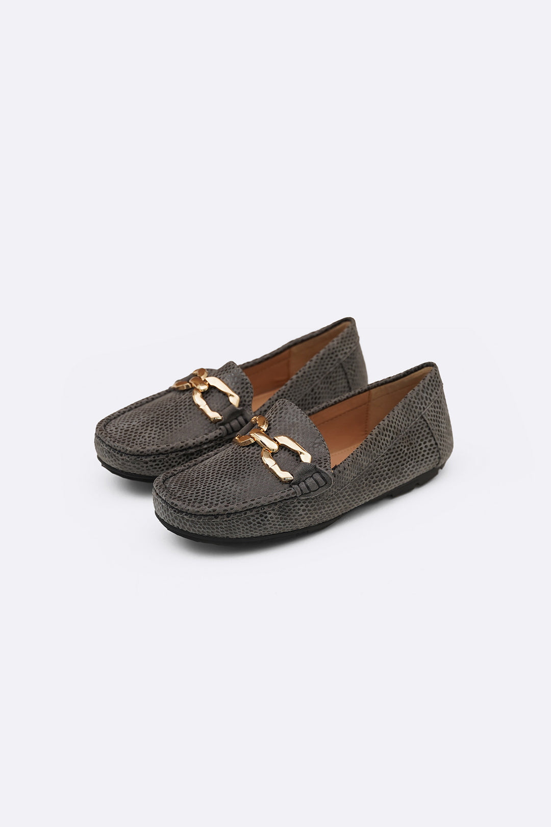 METAL LEATHER LOAFERS