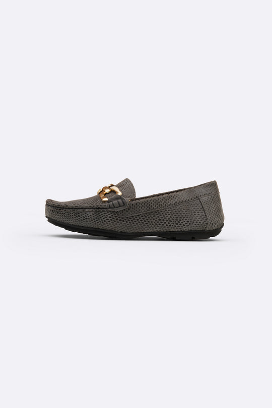 METAL LEATHER LOAFERS
