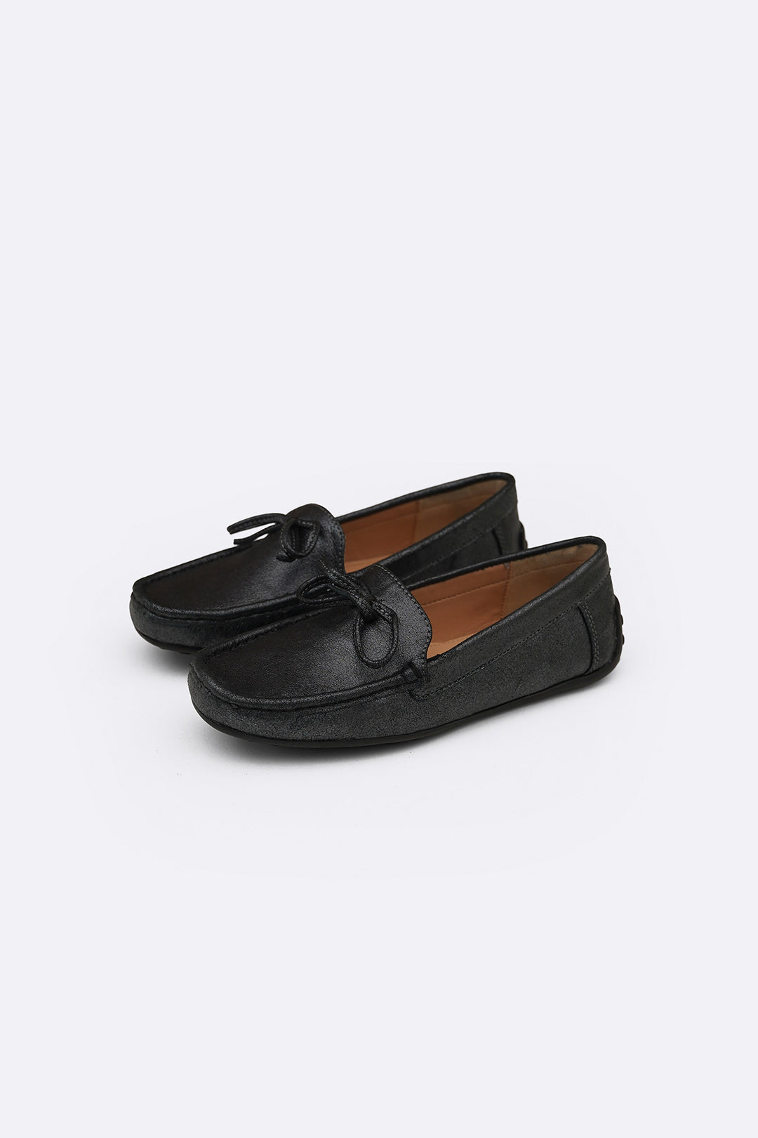 BOW LEATHER MOCCASINS