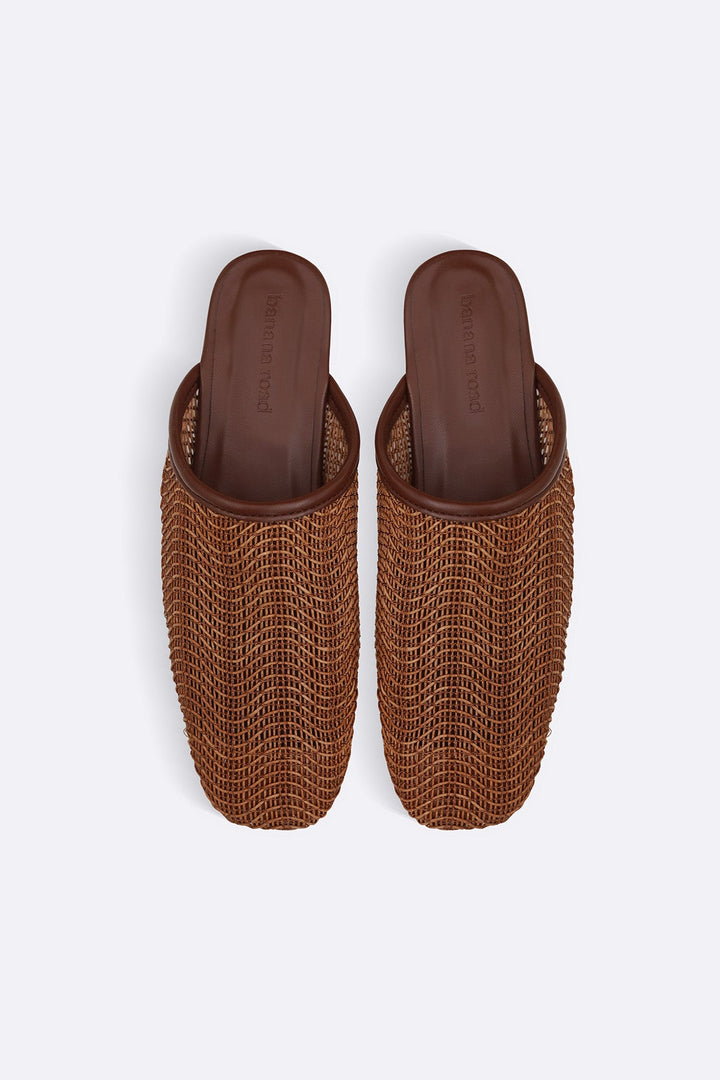 BROWN SOFT BR MULES
