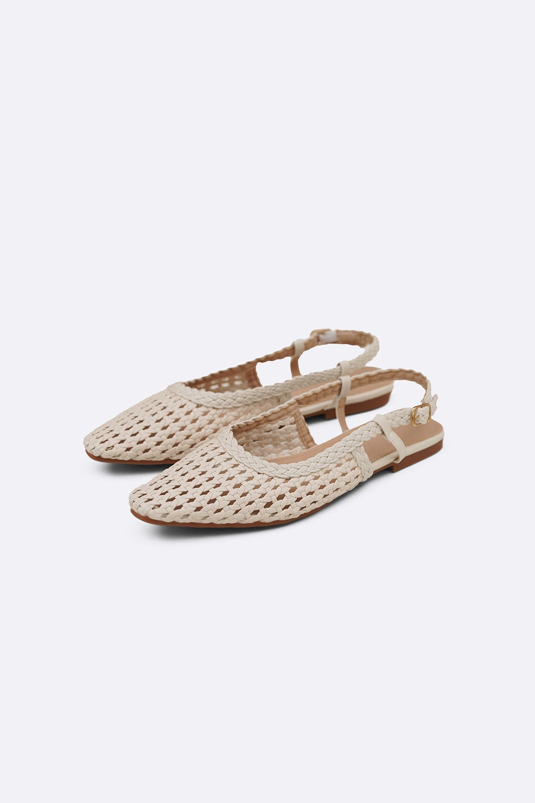 CREAM WEAVE SLINGBACKS