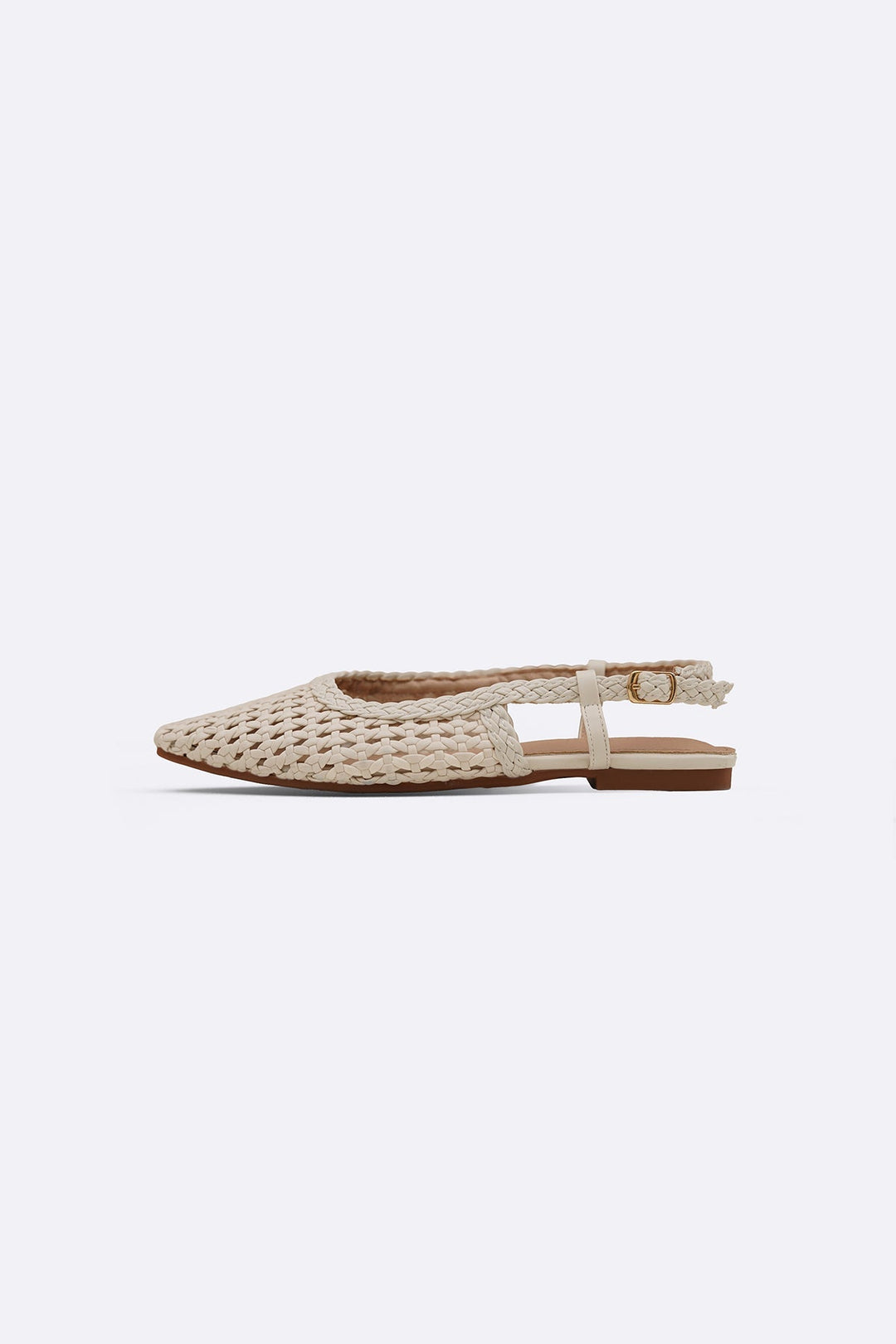 CREAM WEAVE SLINGBACKS