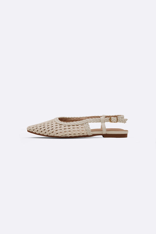 CREAM WEAVE SLINGBACKS