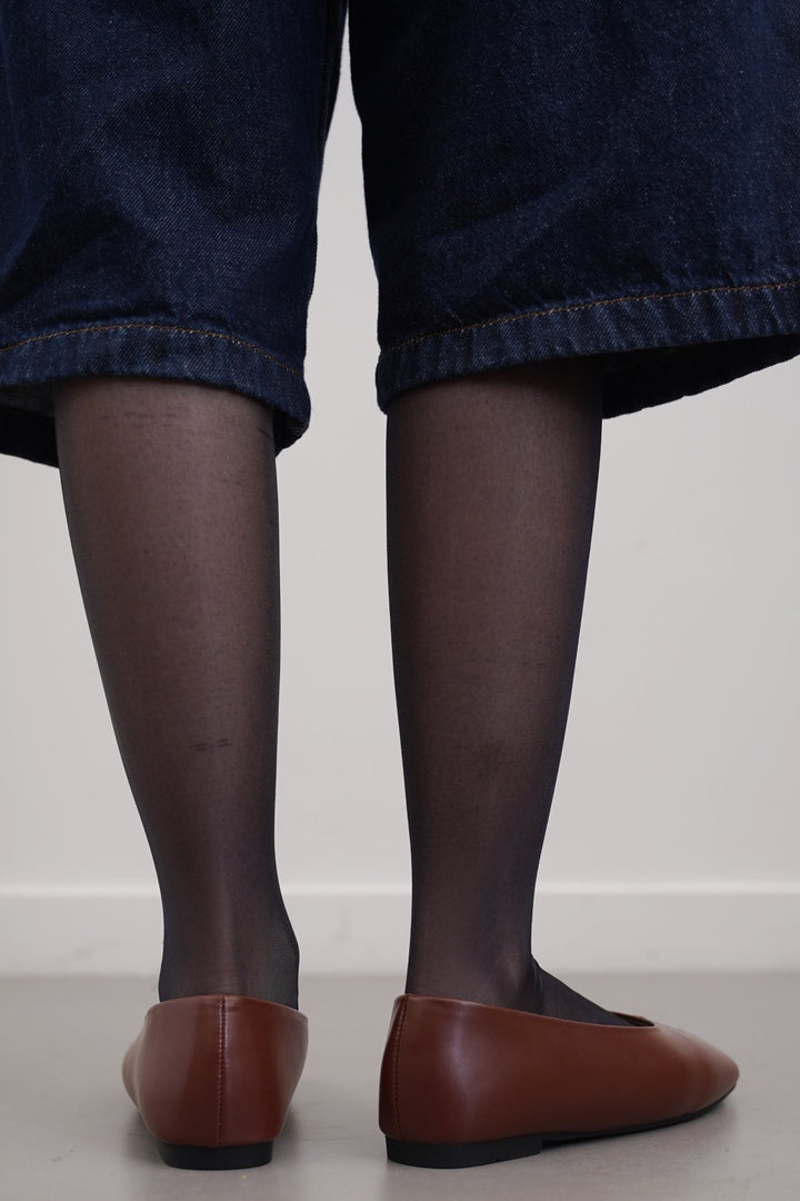 COFFEE TOP-STITCH PUMPS