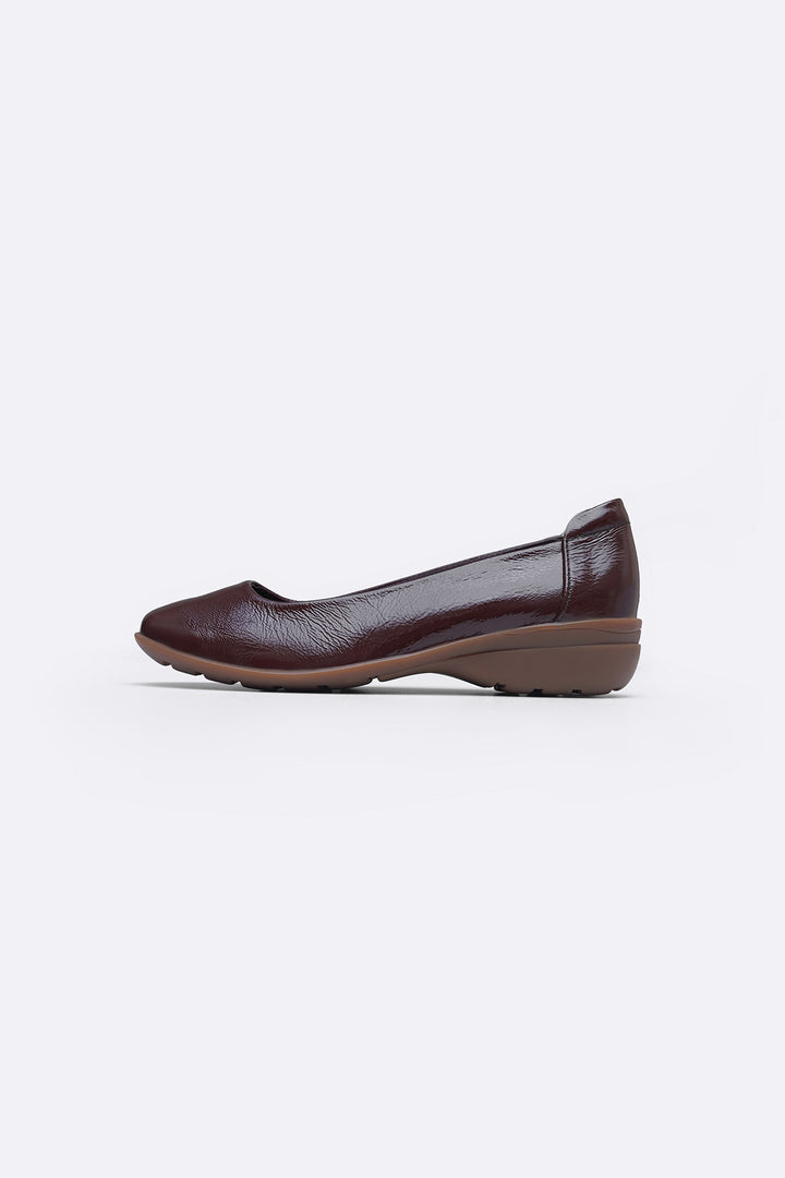 BROWN WRINKLE LEATHER PUMPS