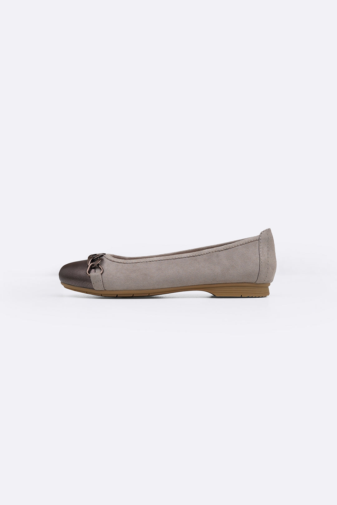 TAUPE TOE-CAP MAMA PUMPS