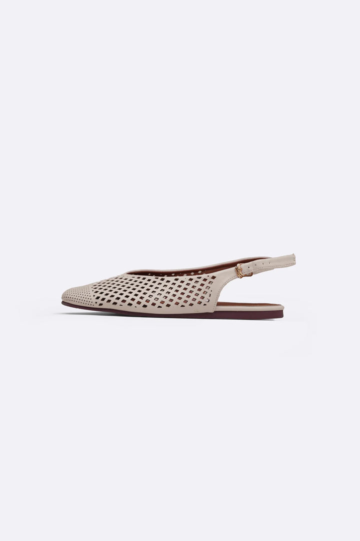 CREAM RIVIERA SLINGBACK PUMPS