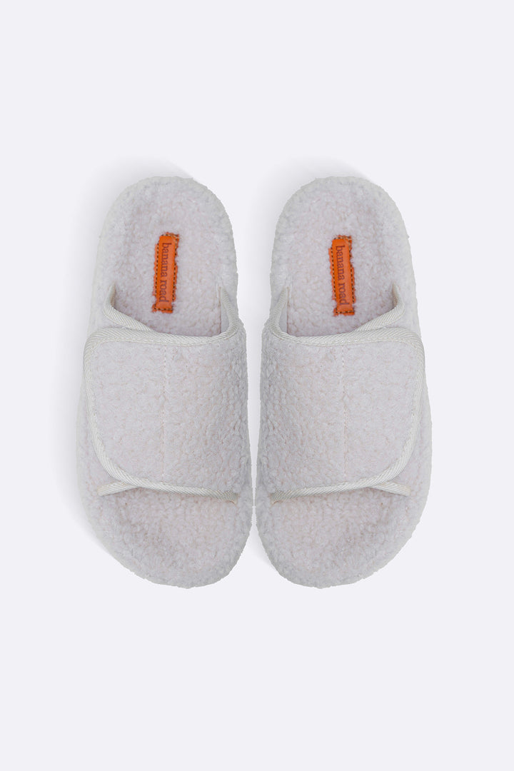 CREAM TEDDY FUR SLIDES