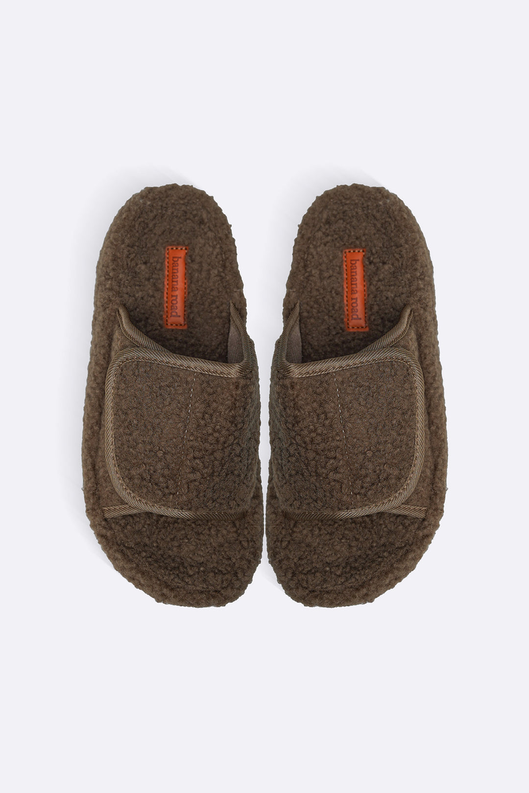 KHAKI TEDDY FUR SLIDES