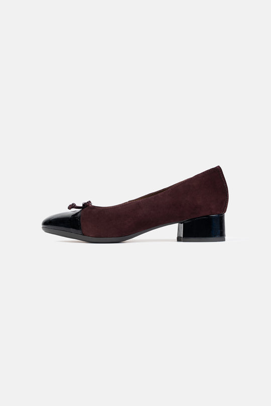 WINE CLASSIC LEATHER HEELS