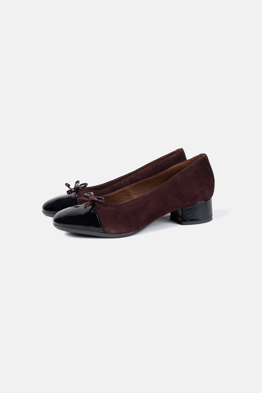 WINE CLASSIC LEATHER HEELS