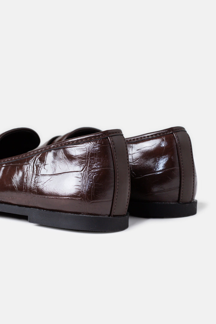 TEXTURED PENNY LOAFERS