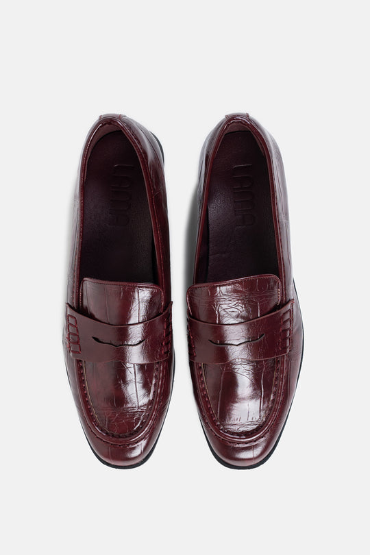 TEXTURED PENNY LOAFERS