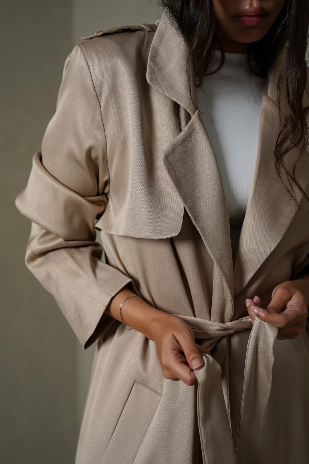 BEIGE-CLASSIC TRENCH COAT