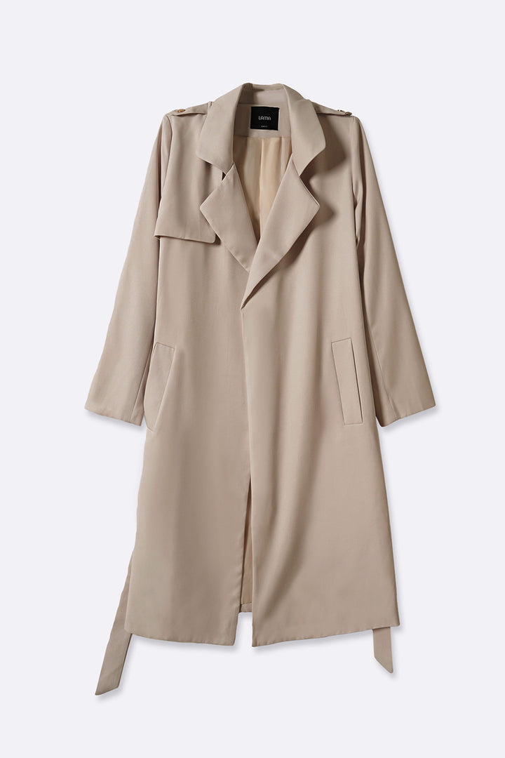 BEIGE-CLASSIC TRENCH COAT