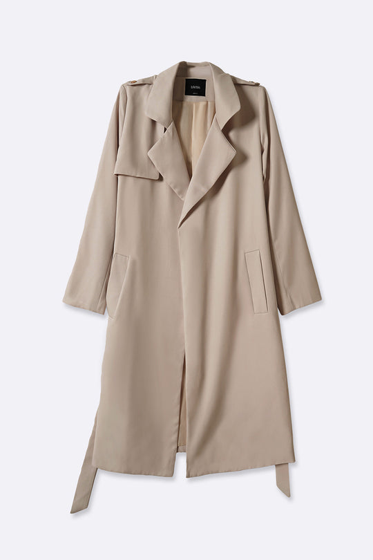 BEIGE-CLASSIC TRENCH COAT