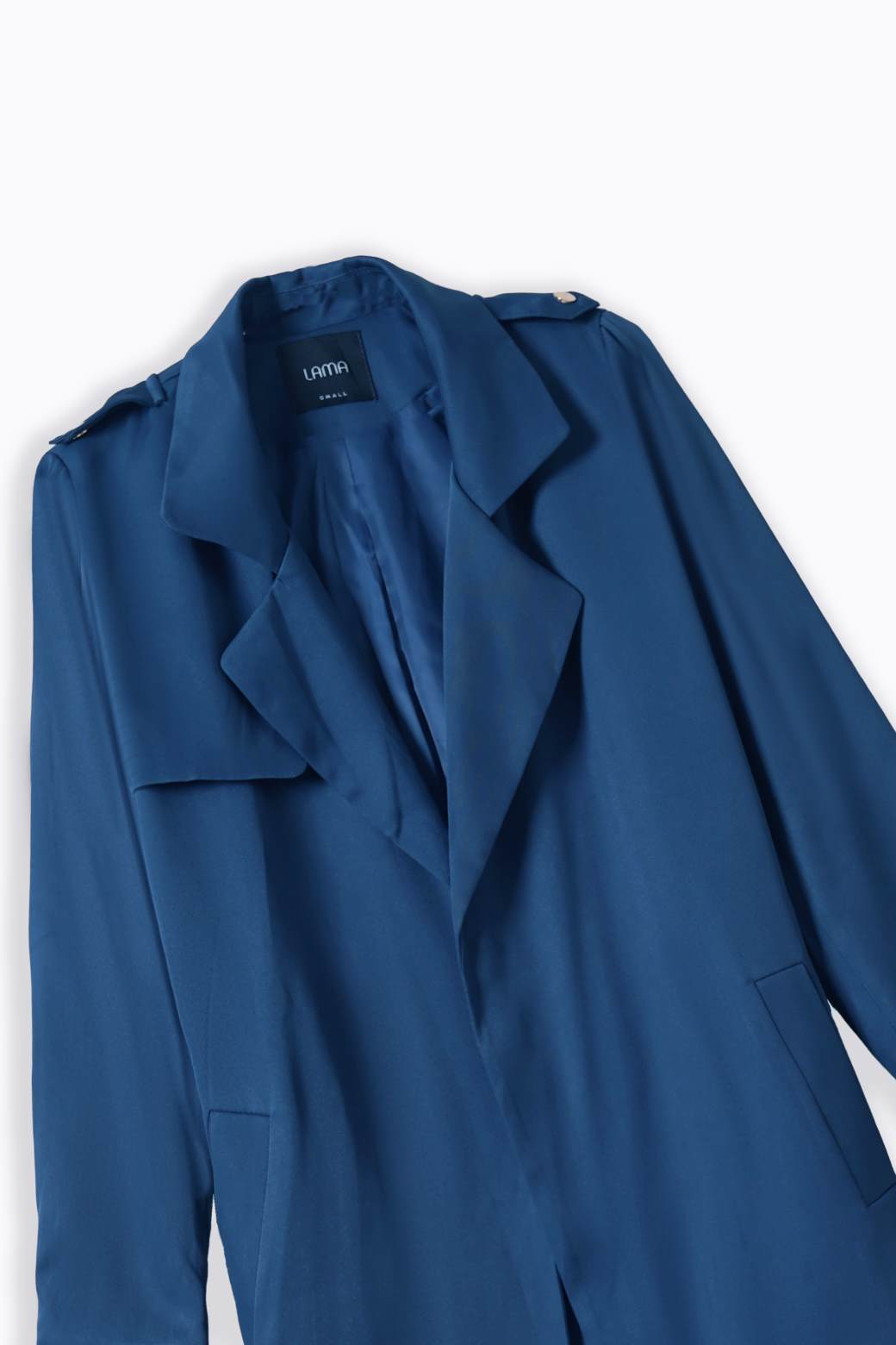 NAVY LONG DRAPE TRENCH