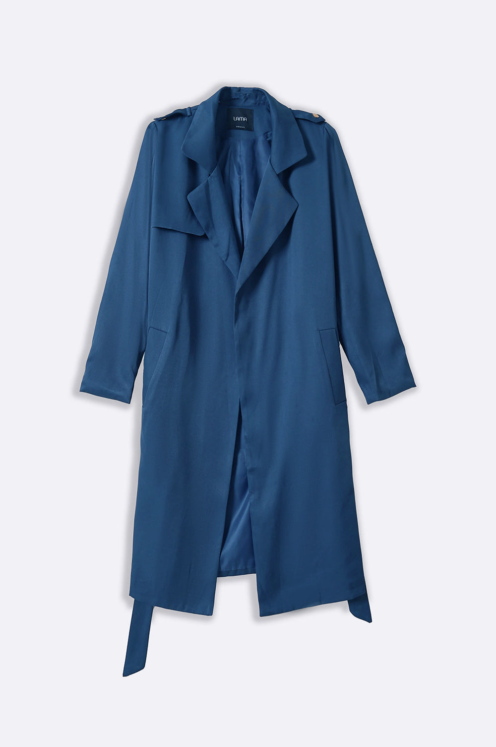 NAVY LONG DRAPE TRENCH