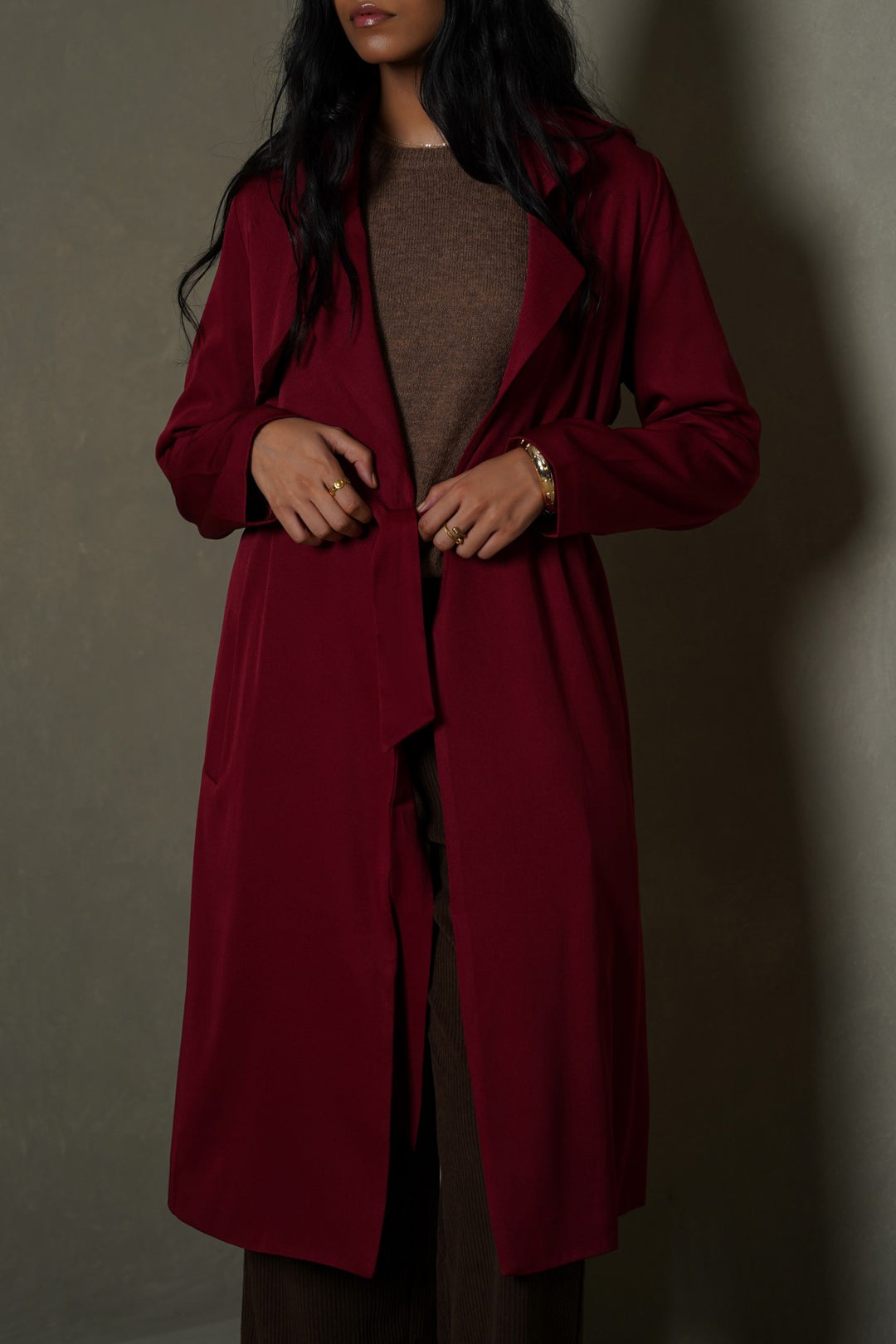 RED-CLASSIC TRENCH COAT