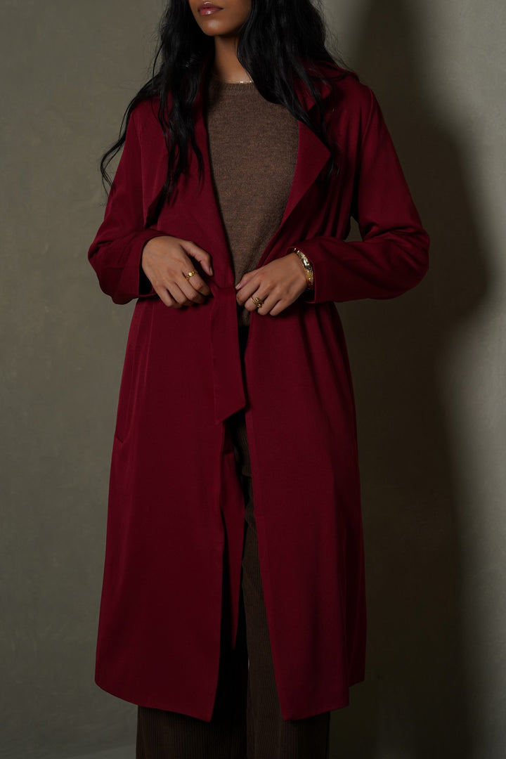 RED-CLASSIC TRENCH COAT