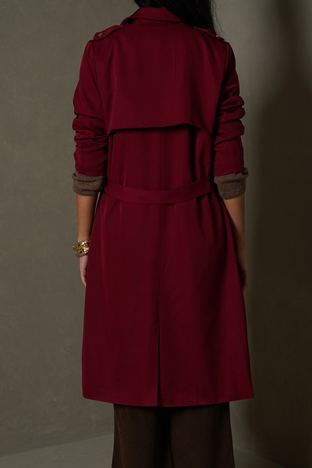 RED-CLASSIC TRENCH COAT