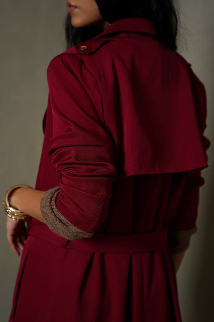 RED-CLASSIC TRENCH COAT