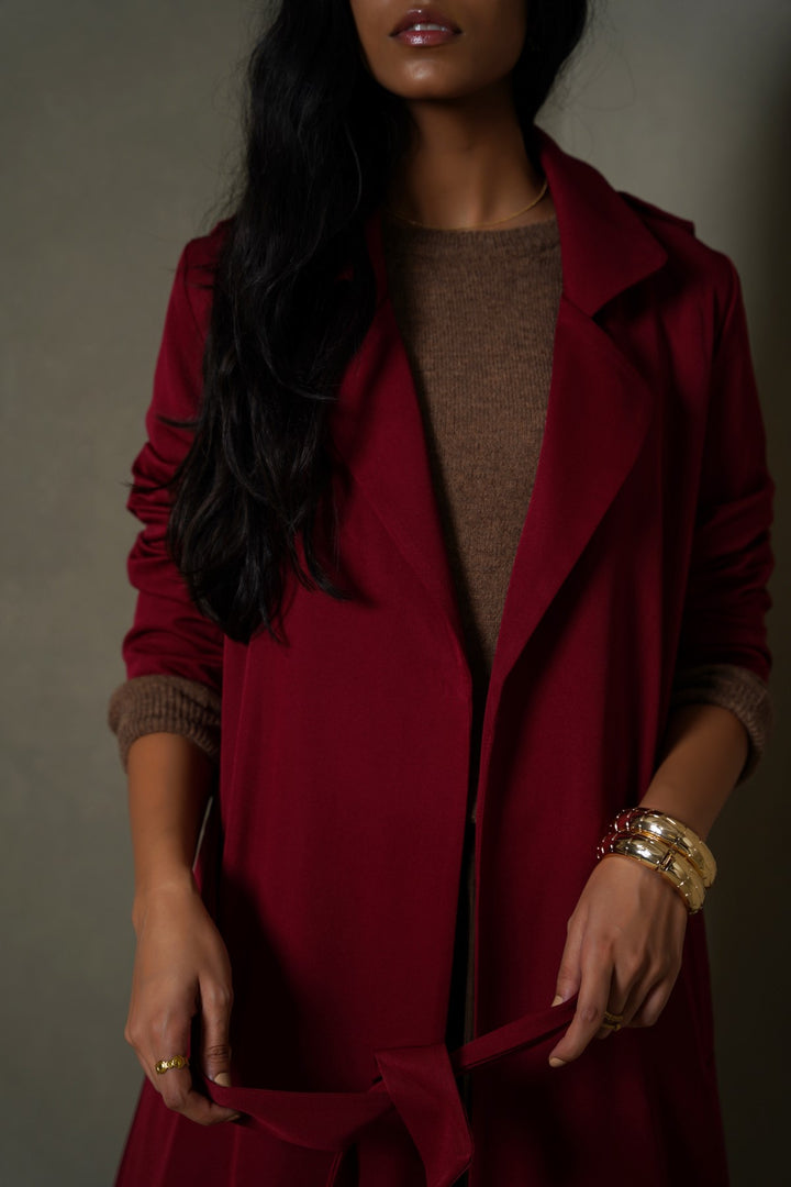 RED-CLASSIC TRENCH COAT