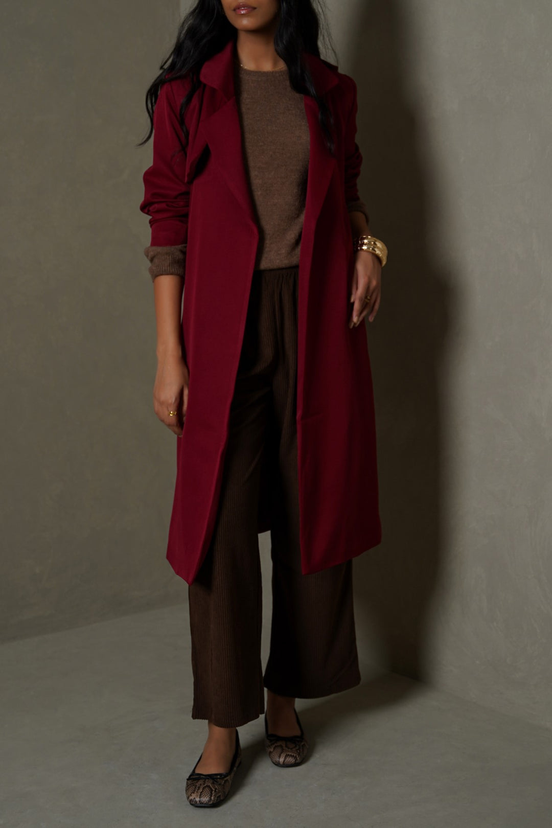RED-CLASSIC TRENCH COAT