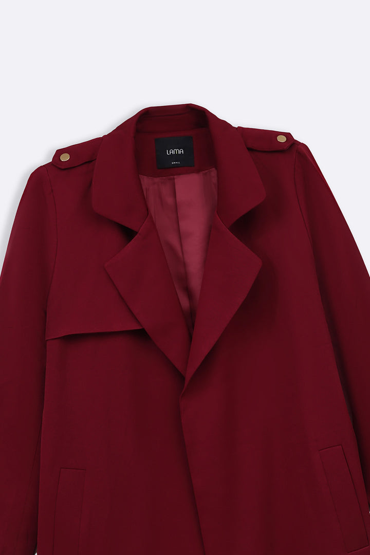 RED-CLASSIC TRENCH COAT