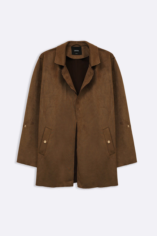 SUEDE MID COAT