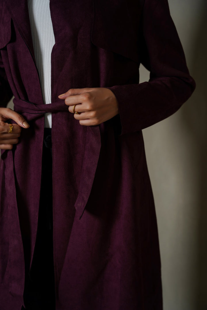 SUEDE TRENCH COAT