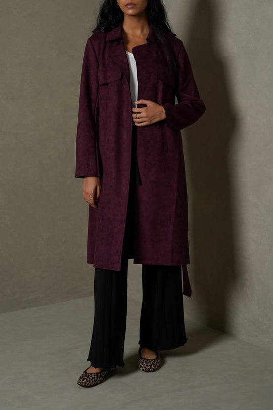SUEDE TRENCH COAT