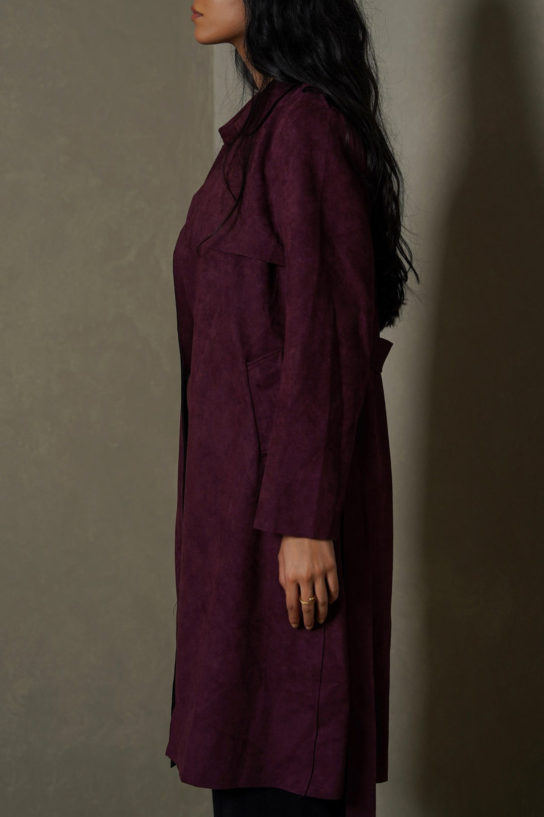 SUEDE TRENCH COAT