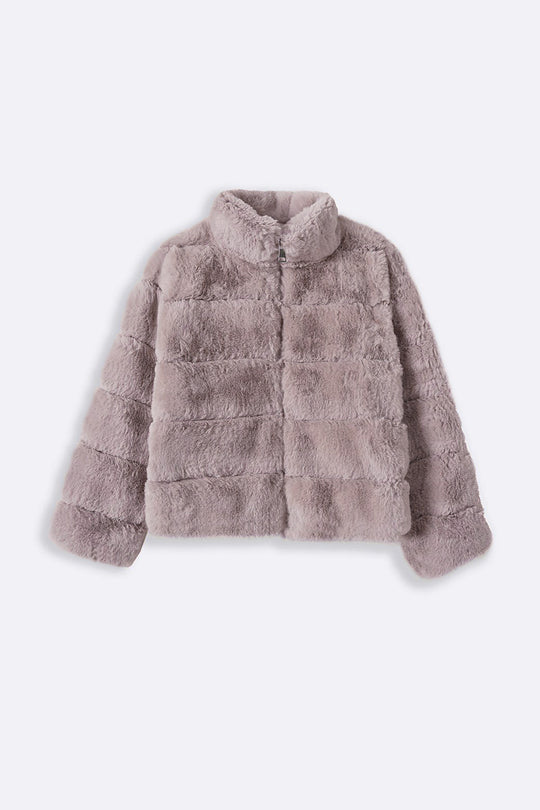 BEIGE PLUSH FUR JACKET