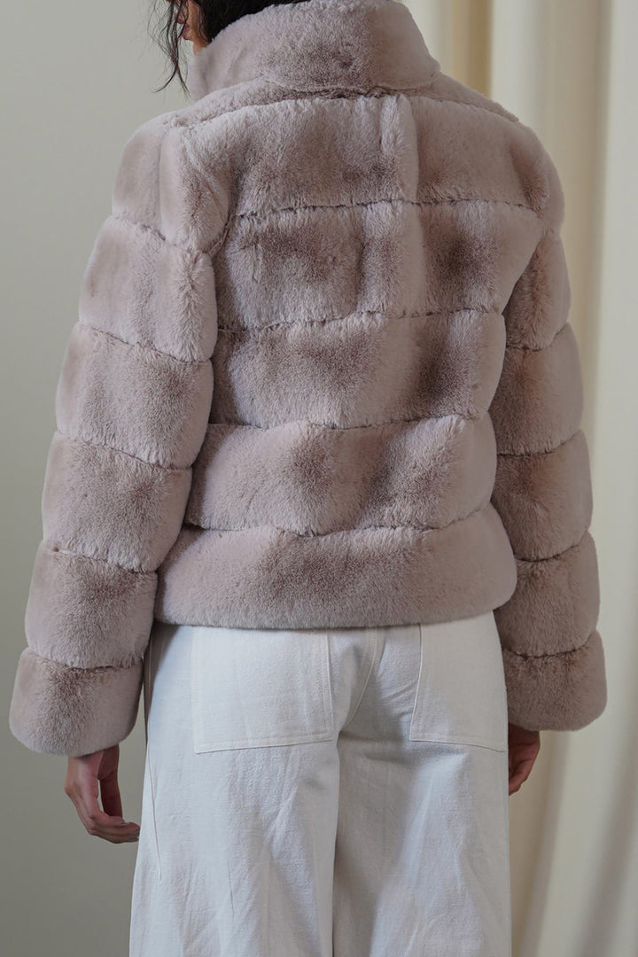 BEIGE PLUSH FUR JACKET