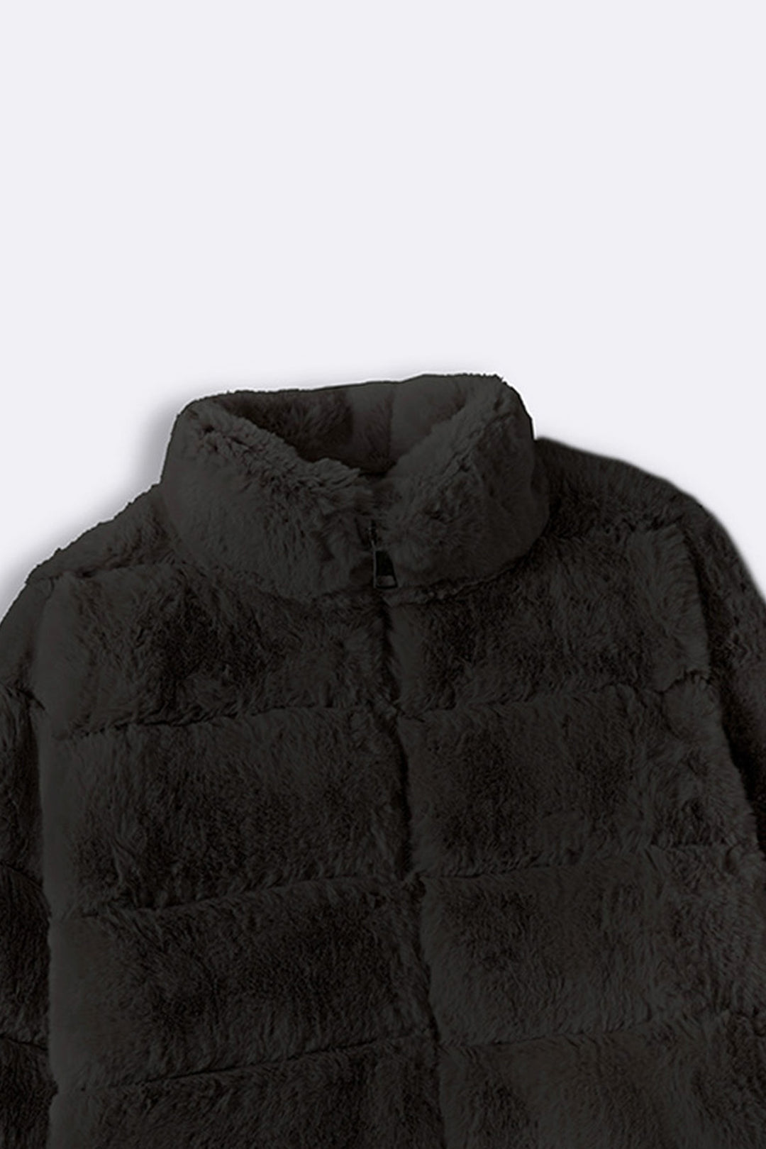 BLACK PLUSH FUR JACKET