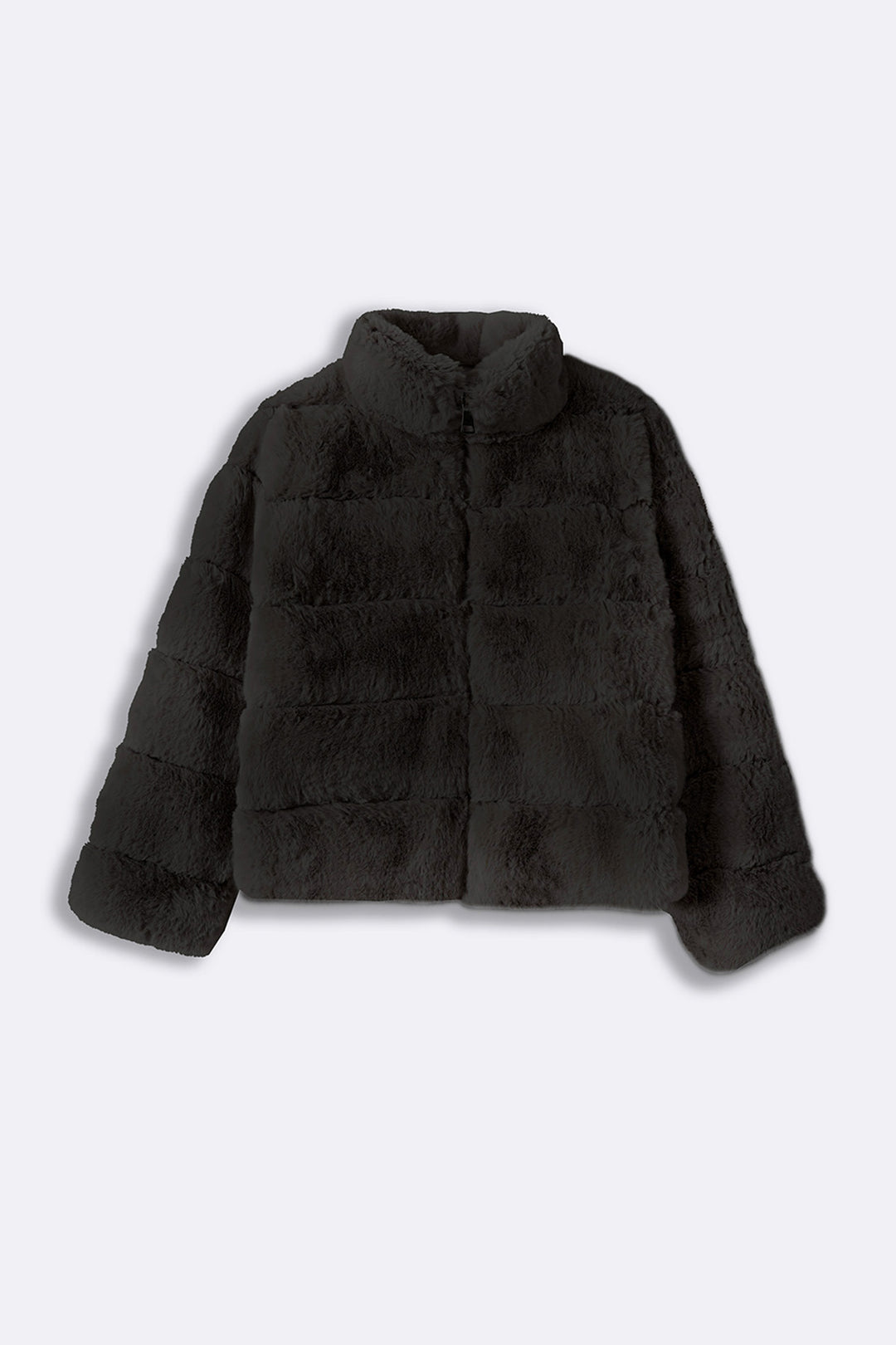 BLACK PLUSH FUR JACKET