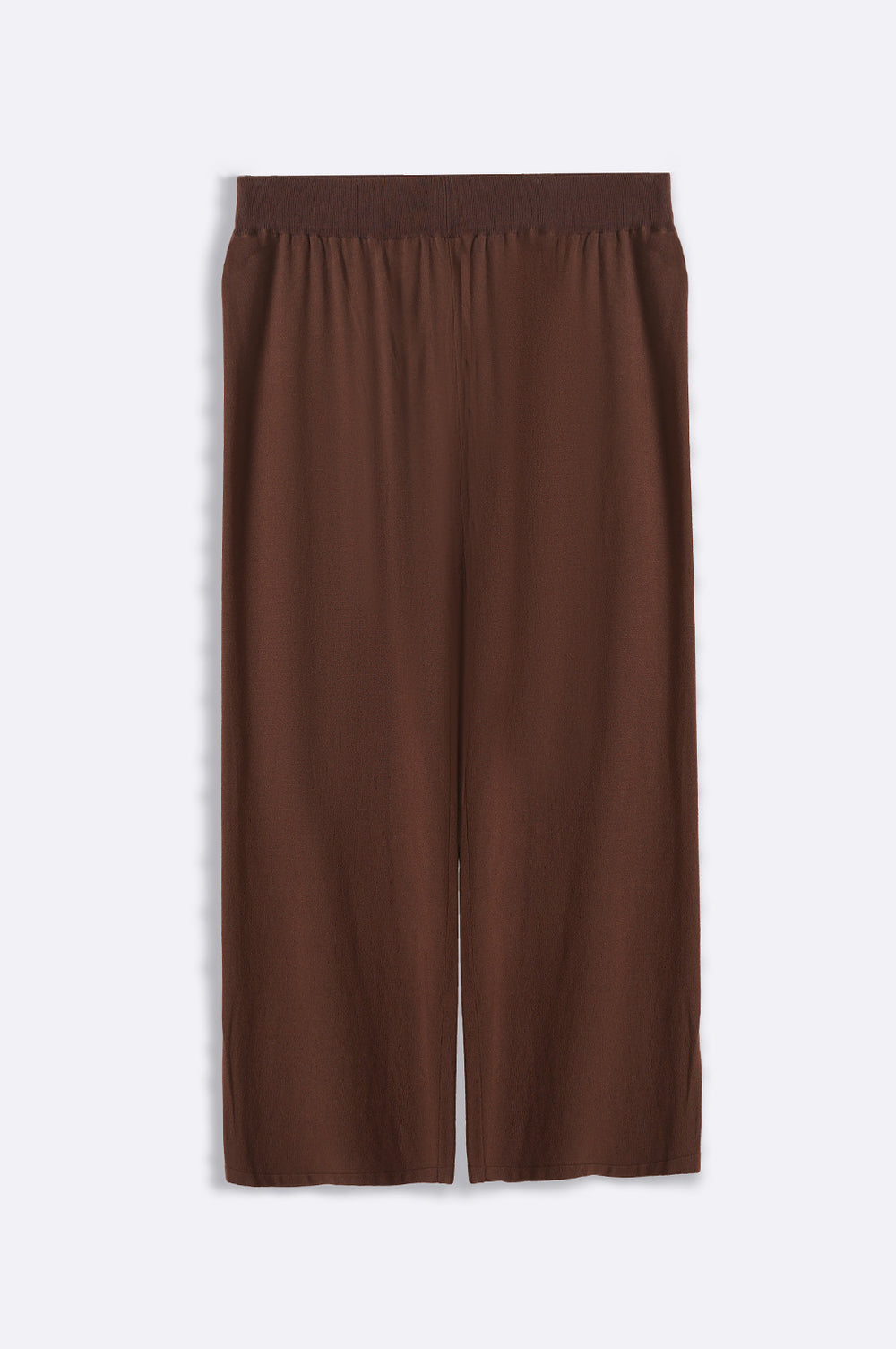 BROWN SOFT-KNIT STRAIGHT TROUSERS - draft in sale period