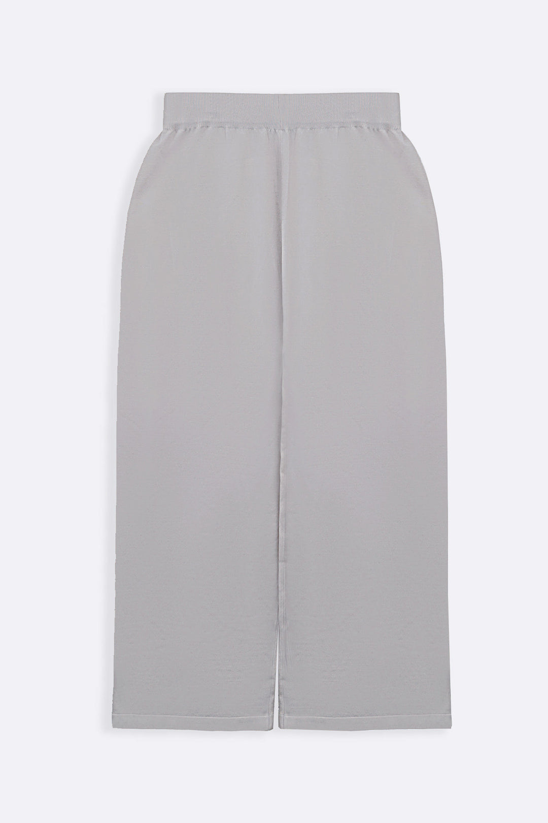 CREAM SOFT-KNIT STRAIGHT TROUSERS