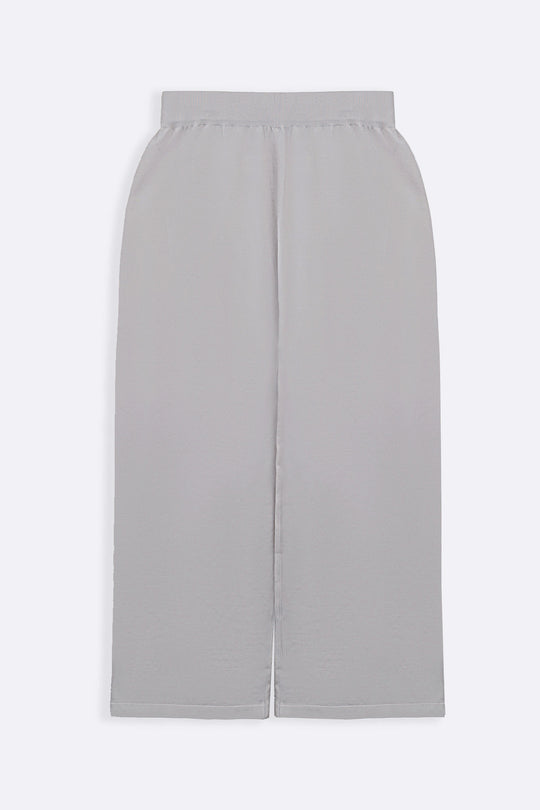 CREAM SOFT-KNIT STRAIGHT TROUSERS