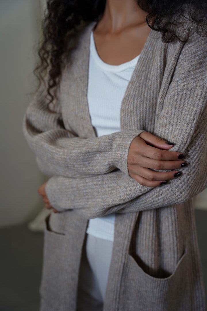 BEIGE VIENNA WOOLY CARDIGAN