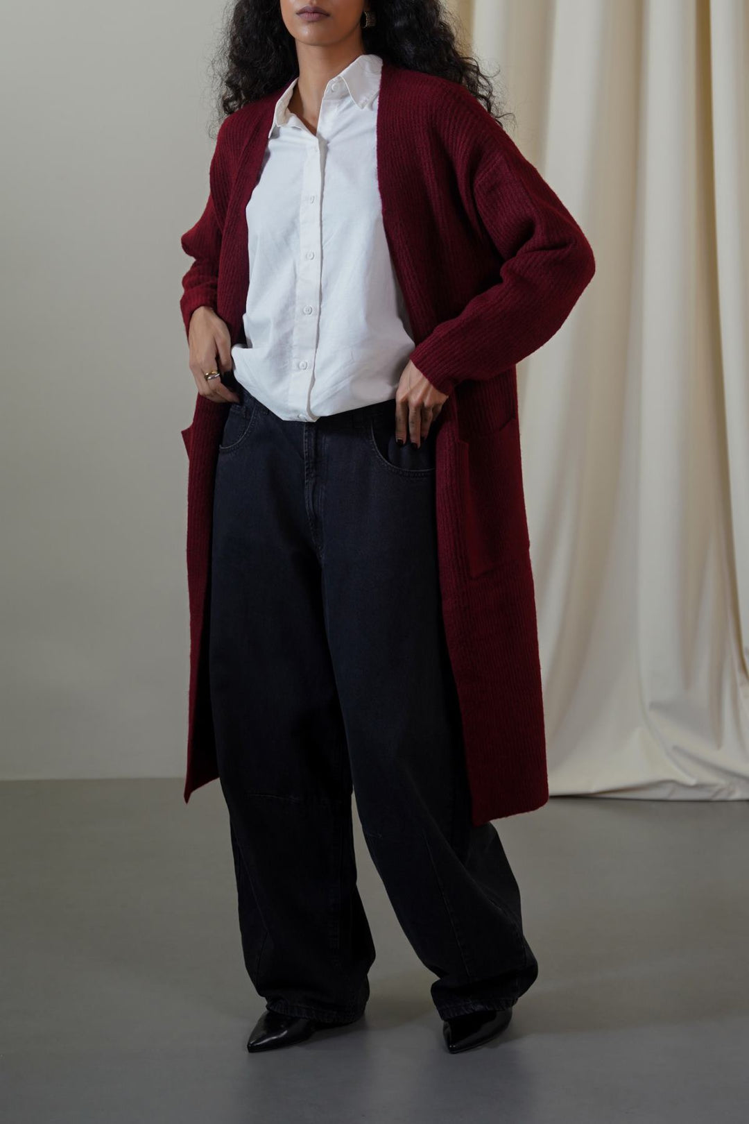 RED VIENNA WOOLY CARDIGAN