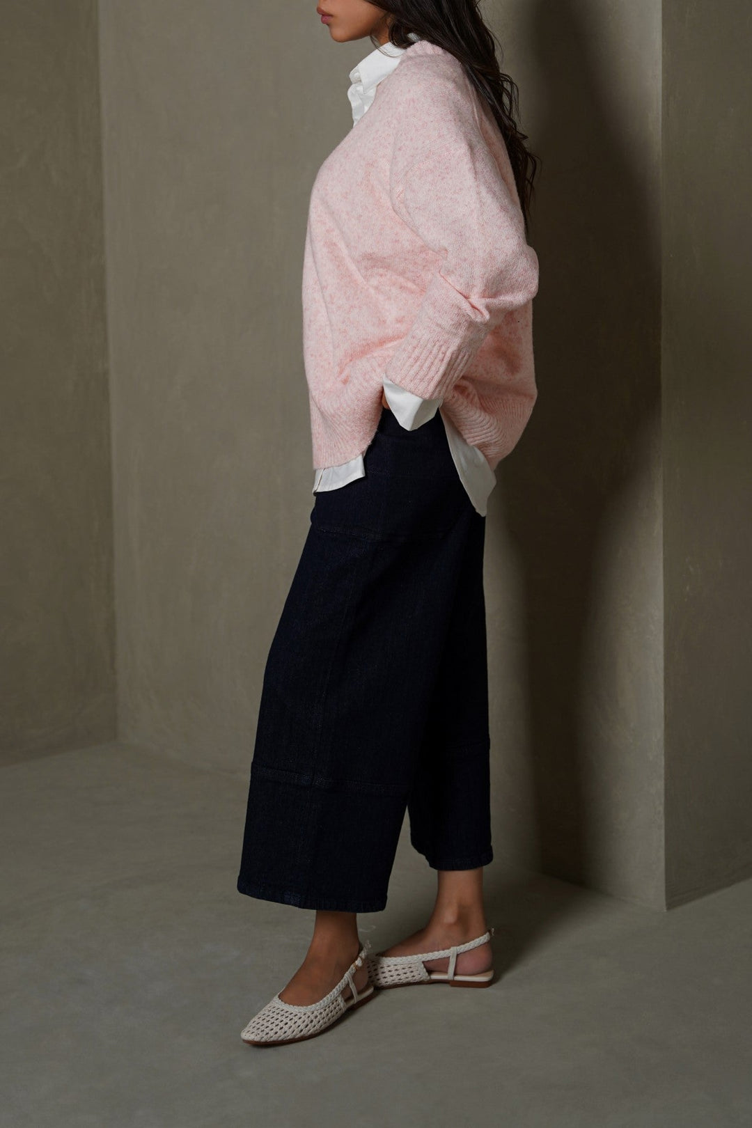 PINK CLASSIC V-NECK JUMPER