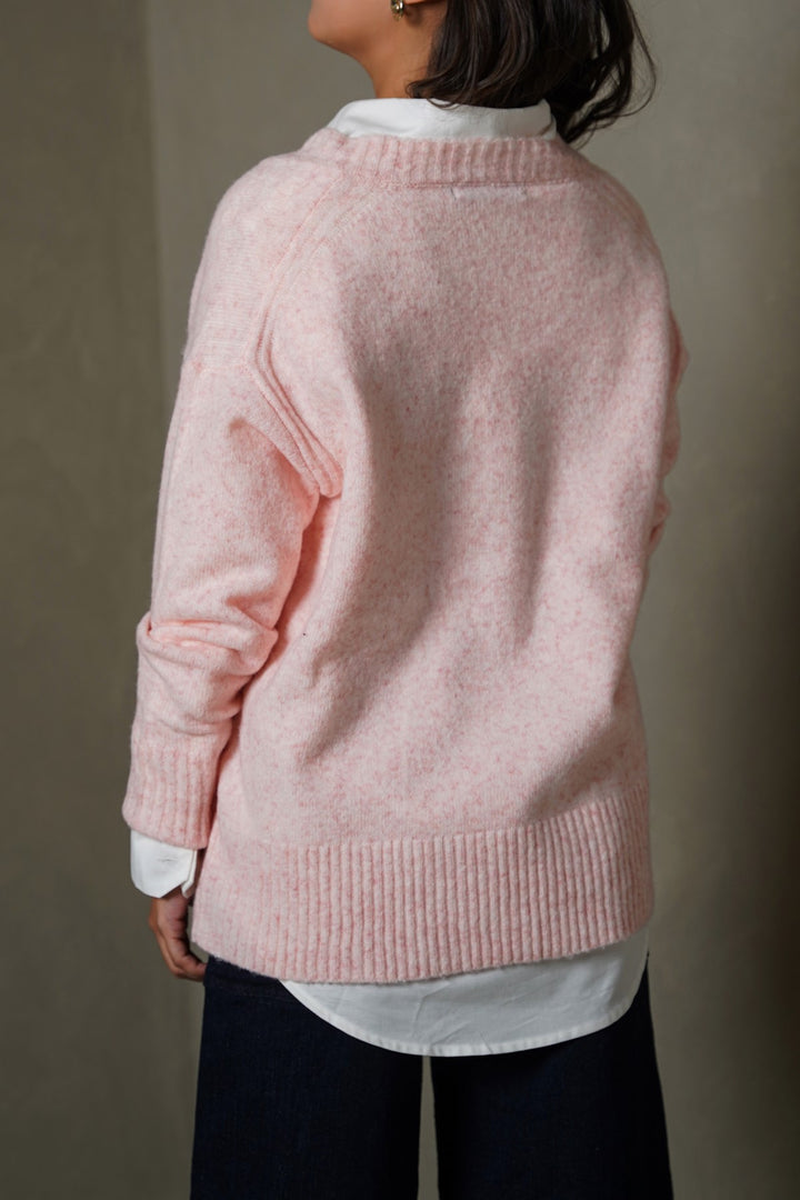 PINK CLASSIC V-NECK JUMPER