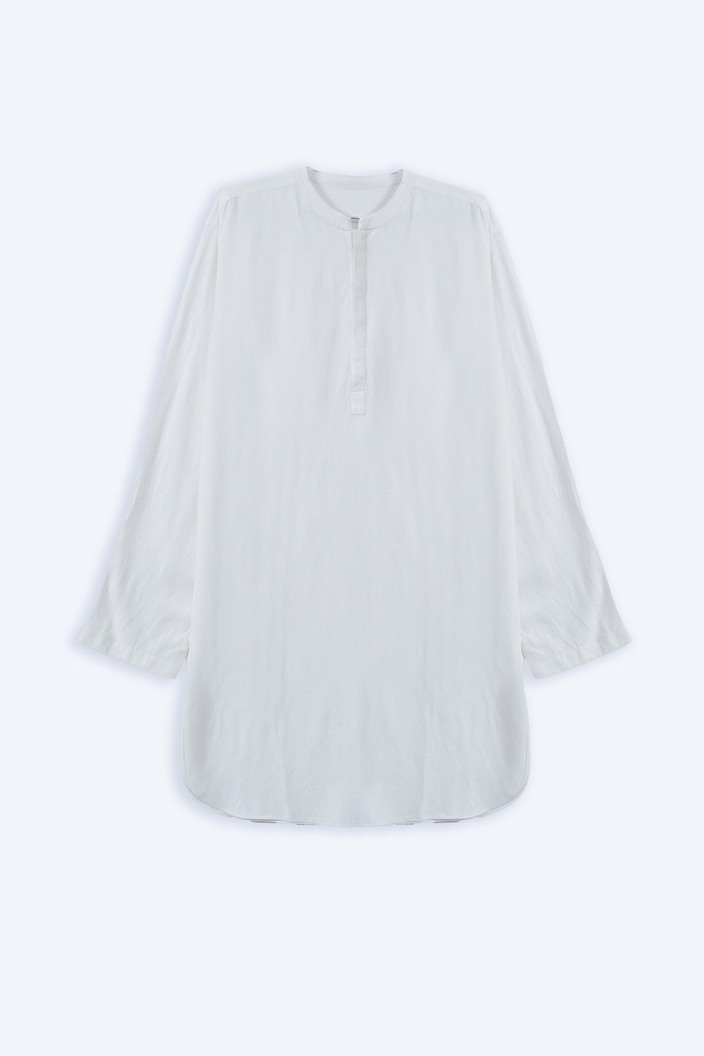 WHITE LINEN BLEND LONG SHIRT